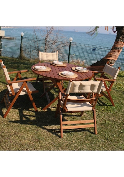 Marmaris Katlanır Ahşap Bahçe Balkon Seti: 120Lik Masa +4Sandalye Marmaris Katlanır Ahşap Bahçe Balkon Seti: 120Lik Masa +4Sandalye