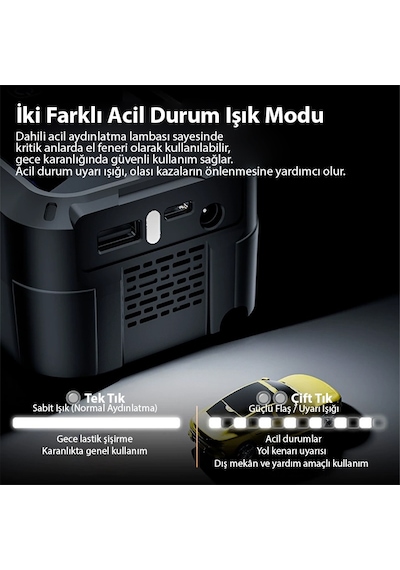 Ezere Airforce Pump Taşınabilir Araba Yüksek Güçlü Elektrikli Kablosuz Lastik Hava Pompası