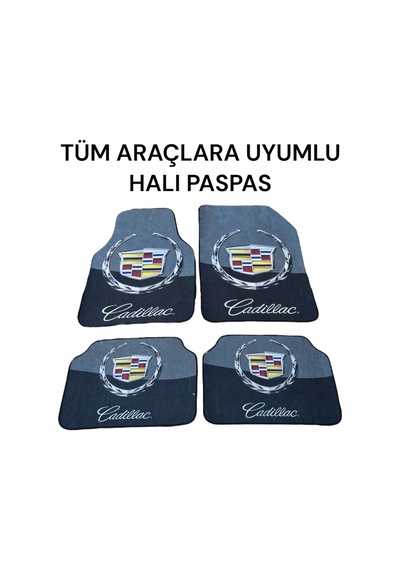 Lüx Oto Halı Paspas Desenli Yıkanabilir Unıversal Her Araca Uyumlu Cadilac
