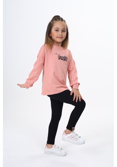 Toontoy Kids Toontoy Kız Çocuk Beauty Baskılı Taytlı Takım Koyu Pudra Toontoy Kids Toontoy Kız Çocuk Beauty Baskılı Taytlı Takım Koyu Pudra
