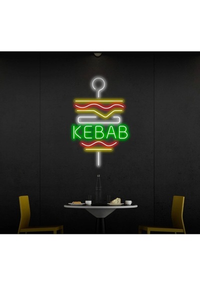 Kebab Yazılı Ve Şekilli Neon Tabela Yeşil