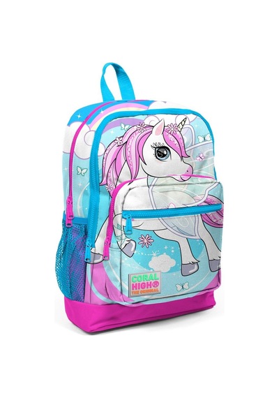 Coral High Mavi Unicorn Kız Çocuk İlköğretim Okul Sırt Çantası Ve Beslenme Çanta Seti