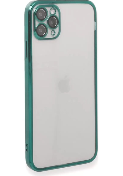 Newface Apple İphone 11 Pro Max Kılıf Razer Lensli Silikon - Yeşil