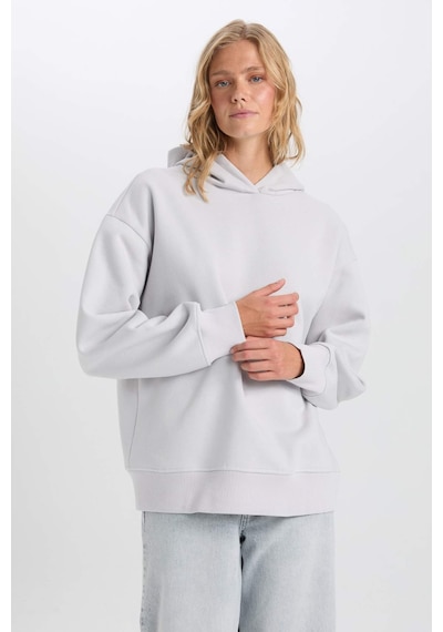 DeFacto Relax Fit Kapüşonlu Kalın Basic Düz Sweatshirt D9935AX24WNGR431 DeFacto Relax Fit Kapüşonlu Kalın Basic Düz Sweatshirt D9935AX24WNGR431