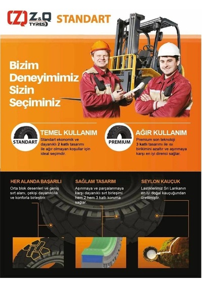 23x10-12 250/60-12 Achiever Segmanlı İz Bırakmayan Dolgu Forklift Lastiği