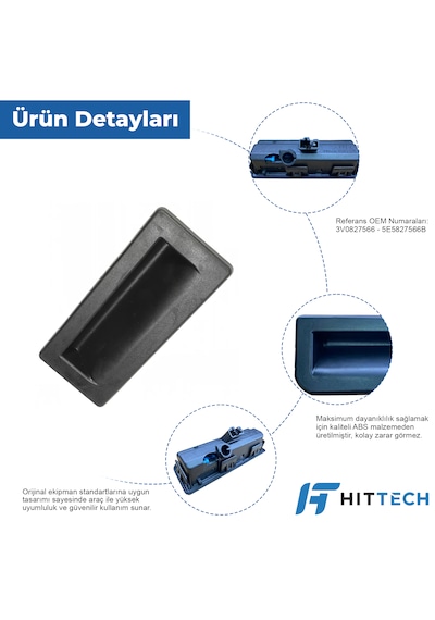 Volkswagen, Audi, Seat, Skoda ve BMW Uyumlu Bagaj Açma Düğmesi Butonu Switch OEM 3V0827566 5E5827566B