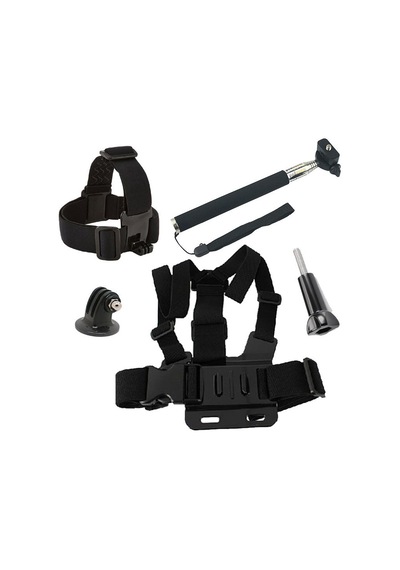 110cm Vidalı Monopod Kafa Bandı Göğüs Kemeri 5 Parça Aksesuar Set
