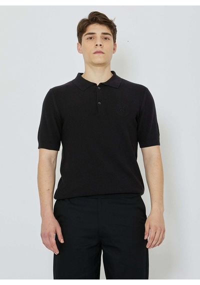 John Richmond Siyah Erkek Polo T-shirt Ump24214po