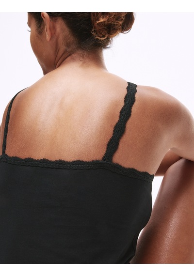 Marks & Spencer 3'lü Pamuklu Dantel Kenarlı Atlet T32004536 Siyah