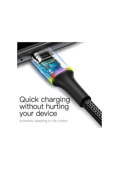 Baseus Halo 1.5A Apple iPhone Uyumlu Lightning Şarj Kablosu 2 Metre Siyah