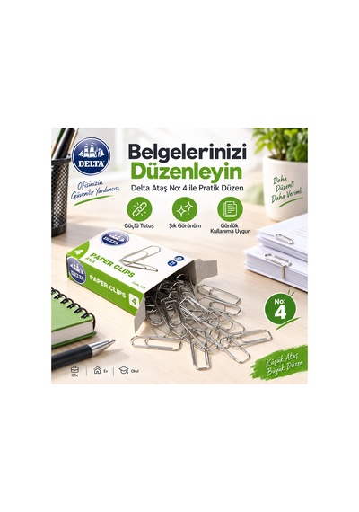 Ataş No:4 Metal Evrak Ataşı