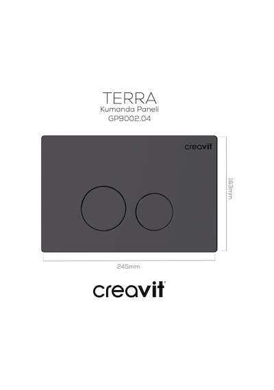 Creavit Terra Mat Antrasit Boyalı Kumanda Paneli GP9002.04 Antrasit
