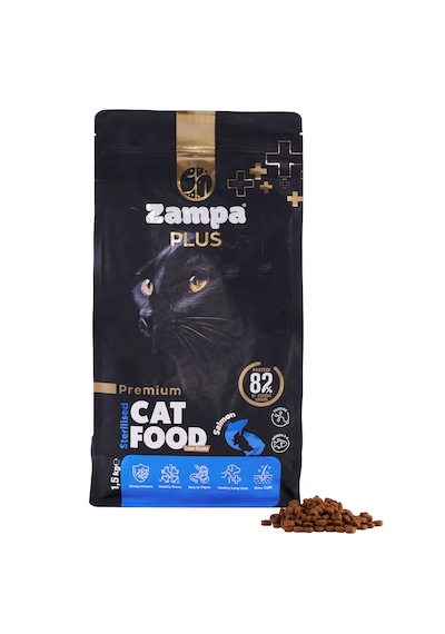 Zampa Plus Premium Kısırlaştırılmış Somon Etli Yetişkin Kediler İçin Kuru Mama 1500 G