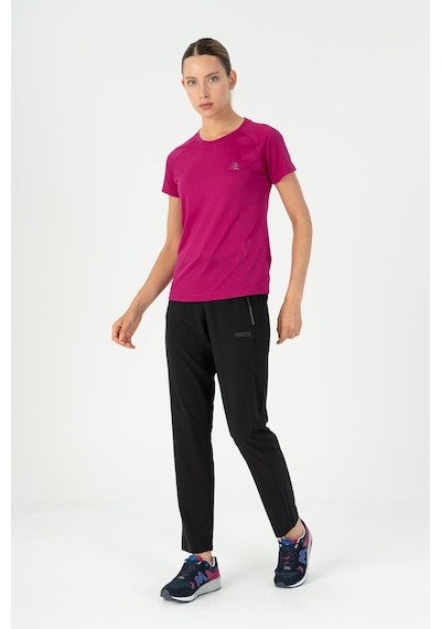 Maraton Slimfit Kadın Bisiklet Yaka Koyu Pembe- T-shirt Koyu Pembe-
