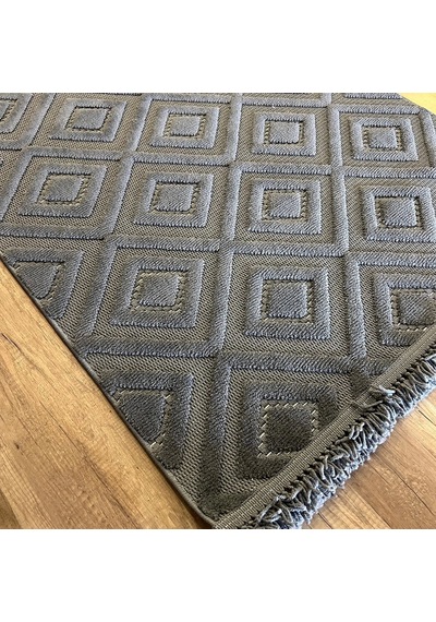 Hoom Rugs Design 1089 Antrasit Desensiz Yumuşak Dokulu İskandinav Halı Antrasit