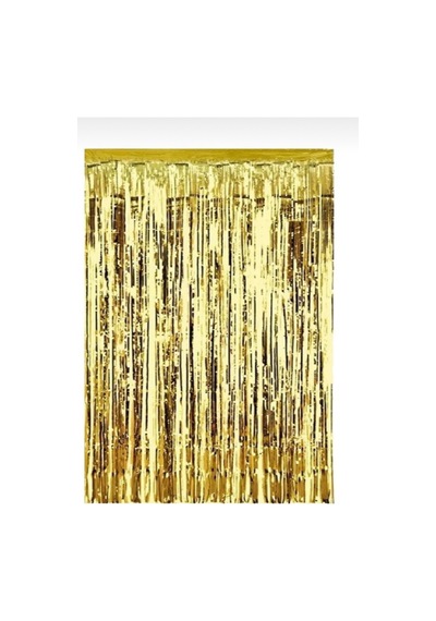 Metalize Arka Fon Perde Gold Parti Süsü Sarı Gold Tüm Yaşlar
