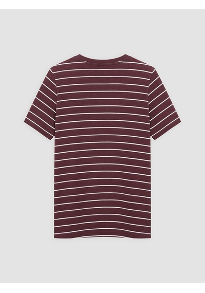 Lcw Everyday Bordo Bisiklet Yaka Çizgili Kadın Tişört