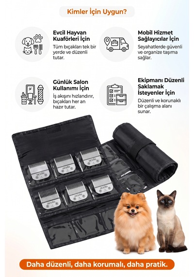 Andis Katlanır Yedek Kedi Köpek Tıraş Bıçağı Çantası 9'lu