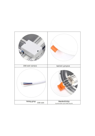 Cata Ct-5645b 6w Plus Led Panel Armatür Beyaz
