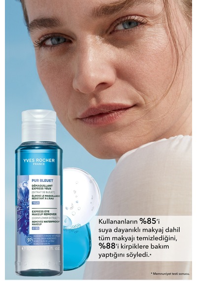 Yves Rocher Tüm Ciltler, Çift Fazlı/yoğun Makyaja Özel, Rahatlatıcı Göz Makyaj Temizleyici-pur Bleuet-100ml