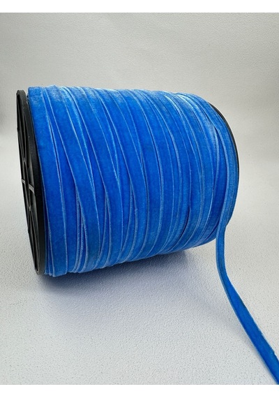 Paşateks- 1 Cm Düz Kadife-5 Metre Gök Mavi