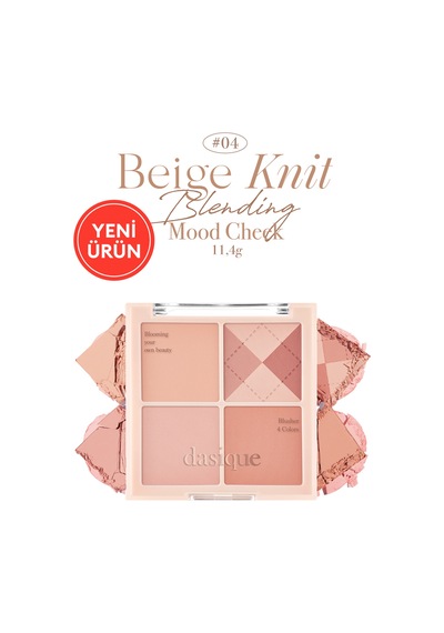 Dasique Karıştırılabilir Renk Tonlarına Sahip 4 Lü Allık Paleti Blending Mood Cheek 04 Beige Knit 04 Beige Knit