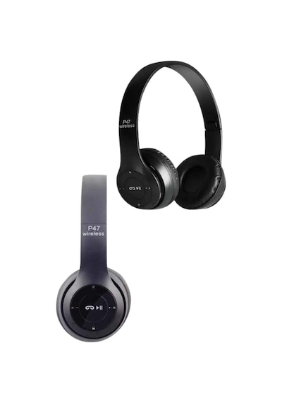 Bluetooth - 738 - Kablosuz Kulaklık Siyah Wireless 5.0 Kulak Üstü Uzun - Csmo-tex - Pil Ömrü