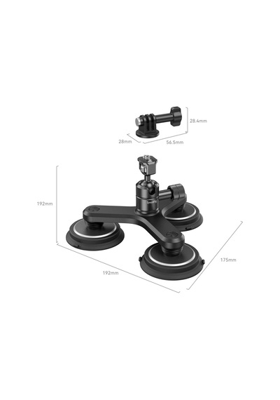 Smallrig 4468 Üçlü Manyetik Vakumlu Montaj Destek Seti Aksiyon Kameraları İçin Siyah