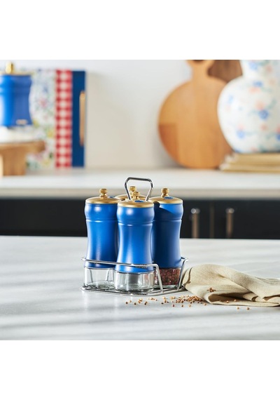 Blue Berry 5 Parça Cam Baharat Takımı Çok Renkli