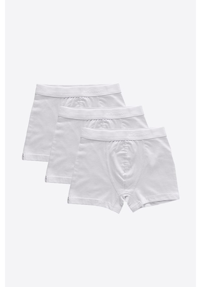 Malabadi Erkek Çocuk Beyaz 3 Lü Paket Pamuk Elastan Boxer 208