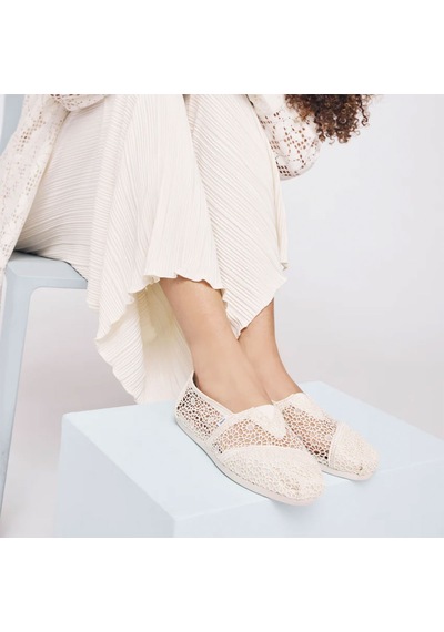 10016241 Natural Espadril Kadın 10016241 10016254 10021935 Toms Alpargata Classıc Moroccan Crochet Beyaz