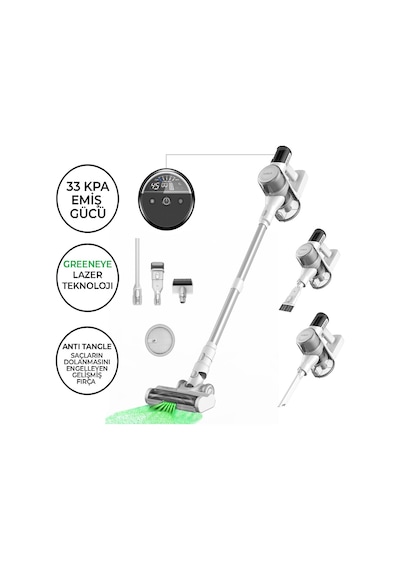 Icotech F30 Max 33KPA GreenEye Lazer Teknoloji Şarjlı Dikey Süpürge