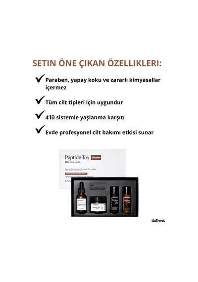 Medipeel Peptide-tox 5 Peptide Bor Multi Care Kit 4 Adet Peptit Kompleksi Içeren Seti M0015