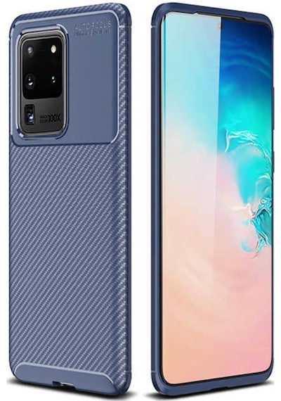 Samsung Galaxy Uyumlu S20 Ultra Kilif Karbon Silikon Case 417936171