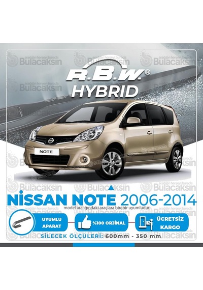 RBW Hybrid Nissan Note 2006 - 2014 Ön Silecek Takımı