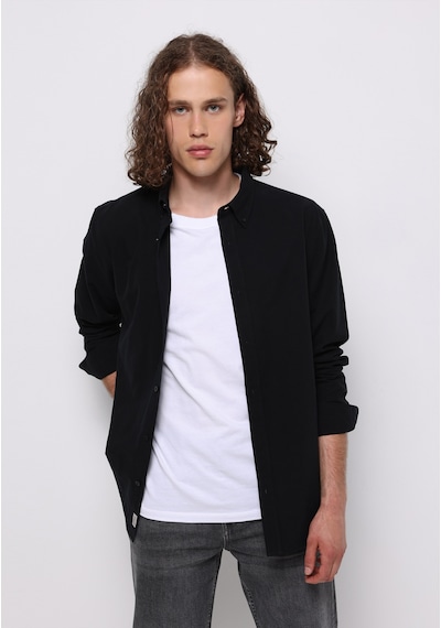 Colin's Colins Regular Fit Shirt Neck Düz Erkek Siyah Uzun Kol Gömlek Cl1073845 Q1.v2 Blk Siyah