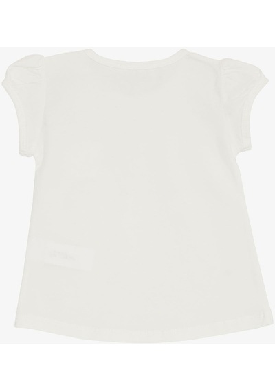 Breeze Kız Bebek Tişört Çiçek Nakışlı 9 Ay-3 Yaş, Beyaz-beyaz Beyaz