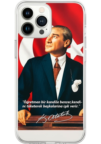 Kişiye Özel Atatürk Temalı Telefon Kılıfı Uv Baskı Türk Bayraklı Tüm Telefon Modelleri Uyumlu