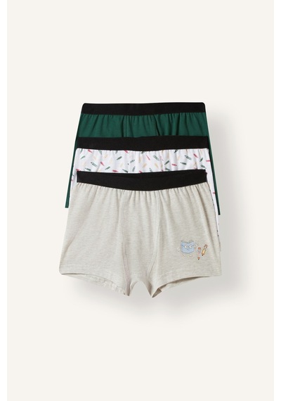 Defacto Baskılı Elastik Bel 3lü Boxer Set Erkek Çocuk I3863a826auwt34 Beyaz-wt34
