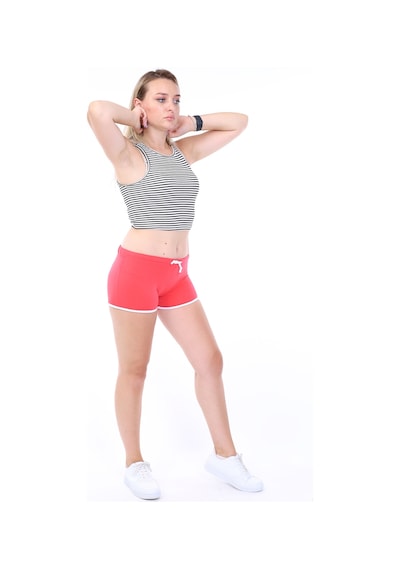 Toontoy Kids Toontoy Kadın Beli Lastikli Crop Şort Nar Çiçeği