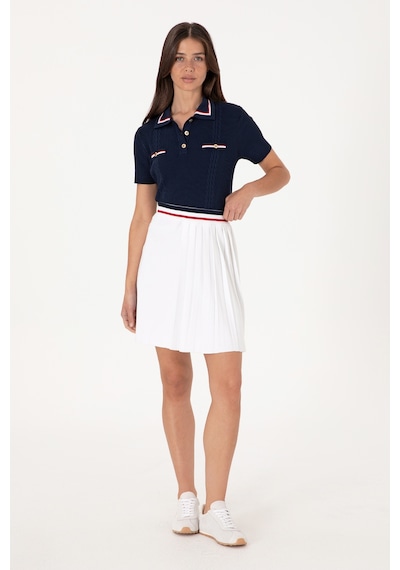 U.S. Polo Assn. Kadın Beyaz Mini Boy Triko Etek 50299379-VR013