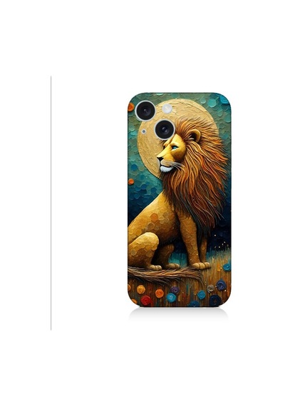 Apple Uyumlu iPhone 15 Plus Aslanın Gücü Desenli Silikon Kılıf Silikon