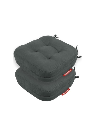 Sandalye Minderi 2'li Set 42x42x8 Cm Kalın Çift Kat Pofidik Minder Yıkanabilir Fermuarlı Su Ve Yağ İtici Antrasit Çok Renkli