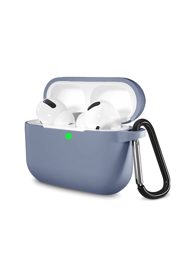 Airpods Pro 2 Uyumlu Premium Lansman Kılıf Kadife İç Astarlı Darbe Emici Silikon Soo-156 Mavi