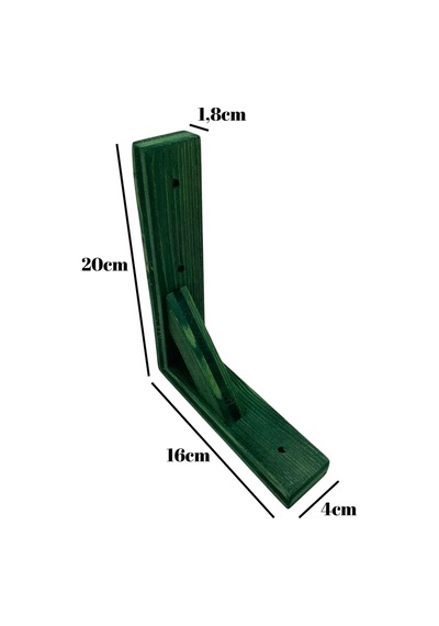 Raf Altı Ahşap Tutucu L Raf Ahşabı Duvar Sabitleyici Ahşap Yeşil 8 Adet 20x16cm Beyaz Çam