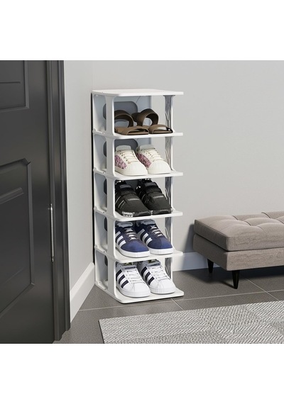 6 Katlı Lüks Modüler Ayakkabılık - 25x28x77 Cm Dar Alan İçin Dikey Raf - Üst Üste Ve Yan Yana E Tek Renk 6 Katlı Lüks Modüler Ayakkabılık - 25x28x77 Cm Dar Alan İçin Dikey Raf - Üst Üste Ve Yan Yana E Tek Renk