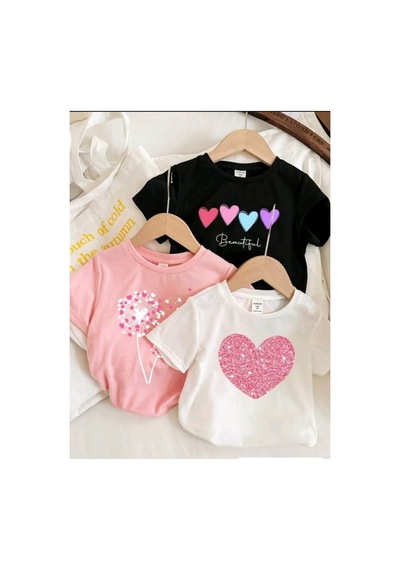 Stil-x Yeniz Sezon 3' Lü Takım Kız Çocuk Tshirt, Çok Renkli, %100 Pamuk Çok Renkli-4