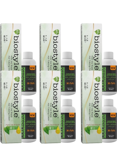 Biostyle Bitki Özlü Argan Ve Keratin 8.43 Sultan Bakırı 6 Adet 60 Ml Saç Boyası + 6 Ad 90 Ml Oksidan