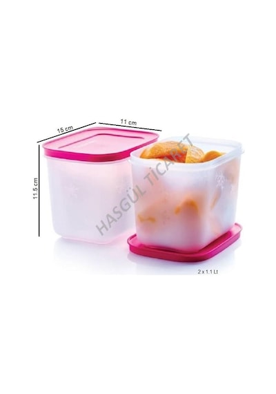 Tupperware Alaska Set 2 X 11 Litre Buzluk Dondurucu Saklama Kabı N1140707 Pembe