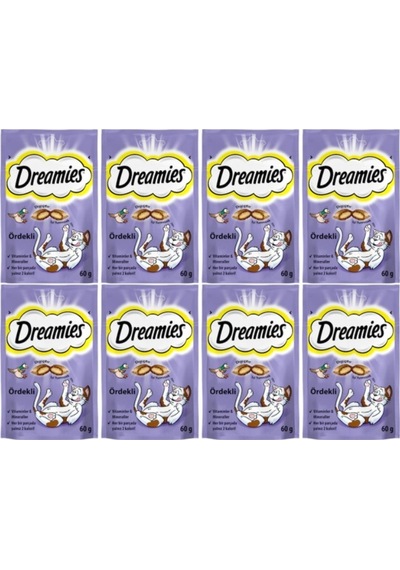 Dreamies Ördekli Kedi Ödül Bisküvisi 8 x 60 G